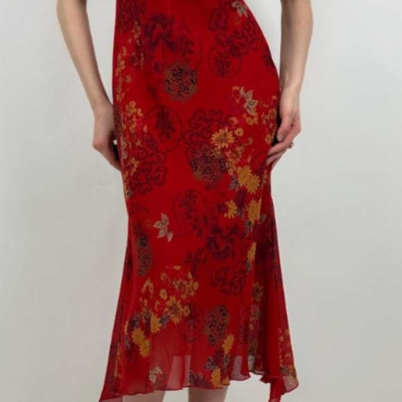 ‼️ISO‼️ 90s Trixxi Red, Orange Floral Dress (for XS/S)- EXACT DRESS - Picture 5 of 5